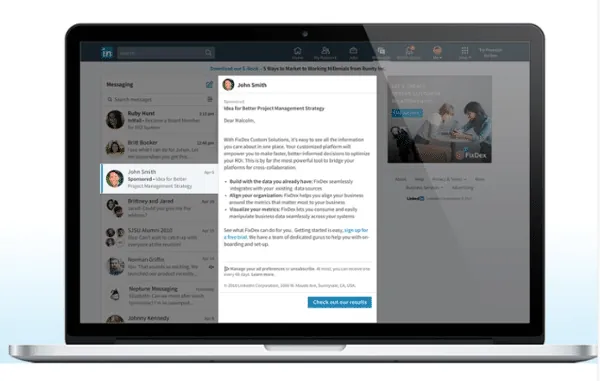 anuncios de mensajes linkedin mediabros
